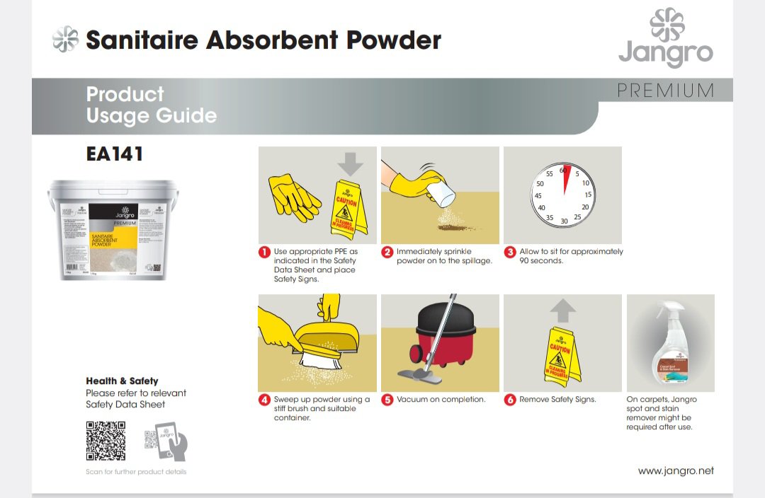Jangro Premium Sanitaire Absorbent Powder - 1.5kg image 2