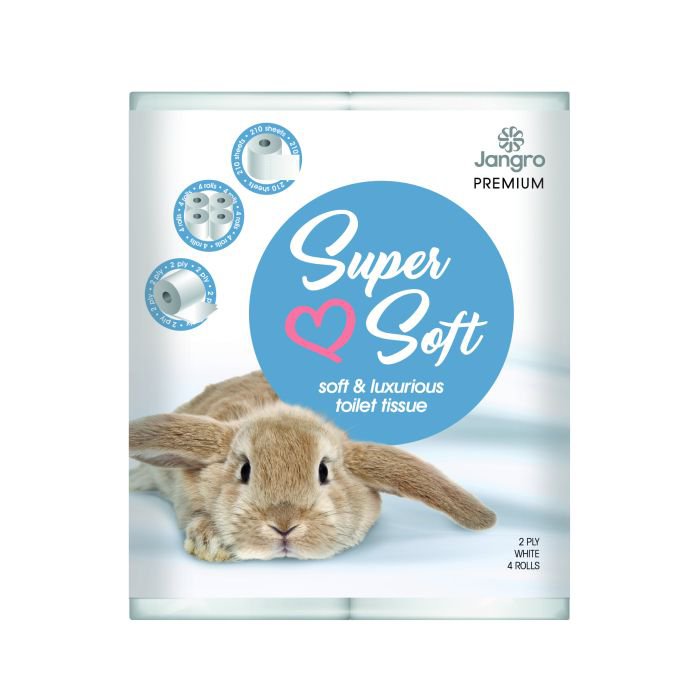 Jangro Premium 2 Ply Super Soft Toilet Rolls - White image 1