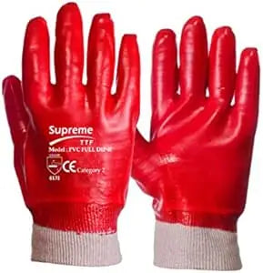 Red Open Cuff Gloves (Per Pair) image 0