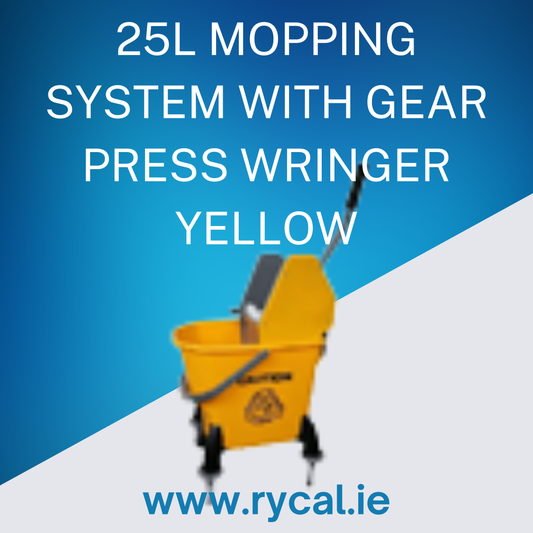 25L Mopping System with Gear Press Wringer Yellow